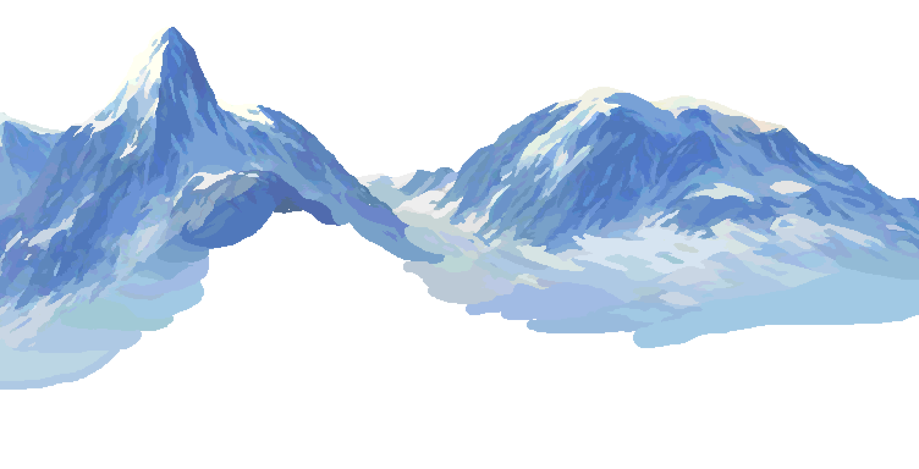 Snowy blue mountain peaks